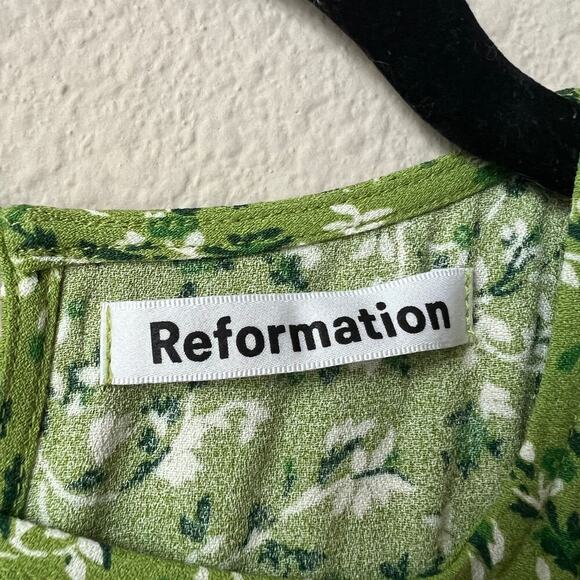 Reformation Gavin Dress in Samantha Light Green Floral Size 2 - Picture 6 of 8